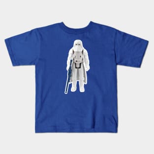 Vintage Snow Soldier, White Border Kids T-Shirt